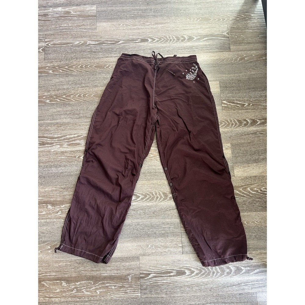 Vintage Victoria's Secret Embroidered Floral Brown Cargo Pants Y2K 2003 RARE